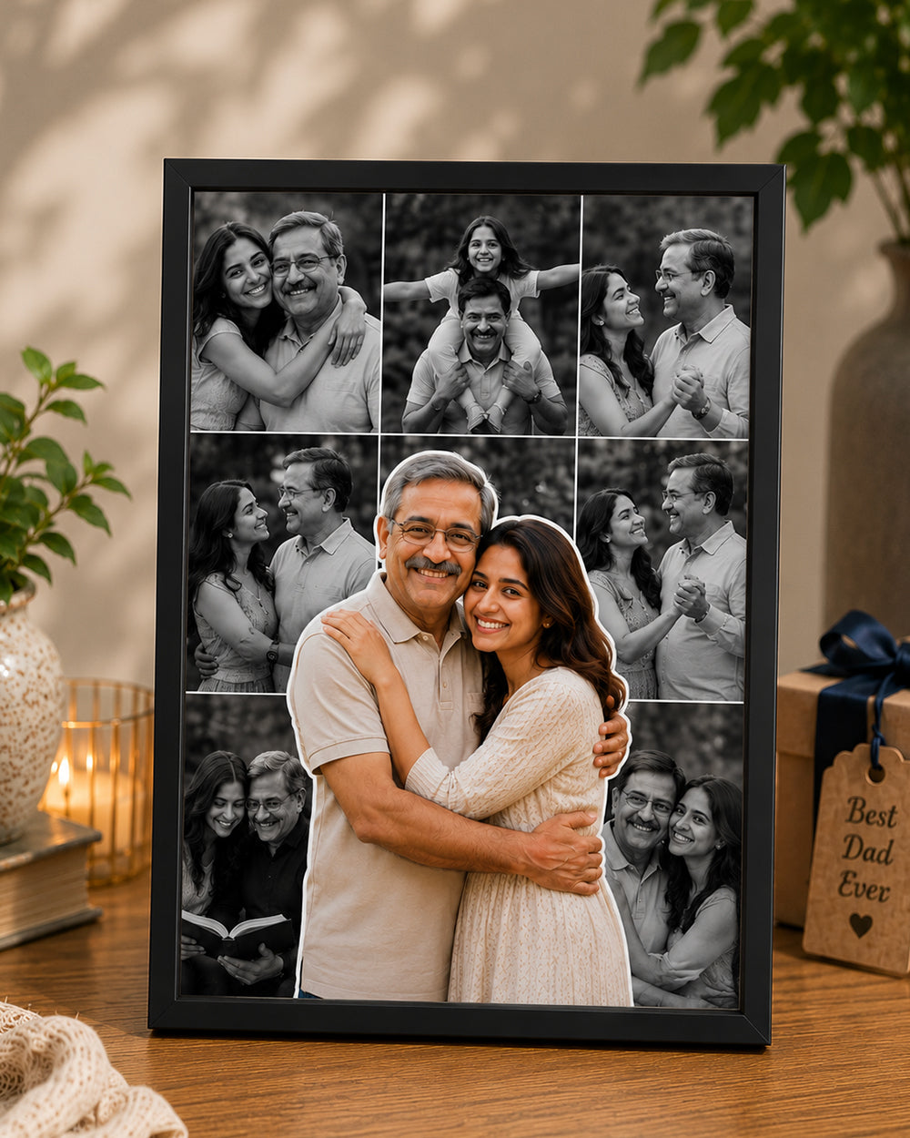 Personalized Father's Day Photo Collage  and Cutout Frame