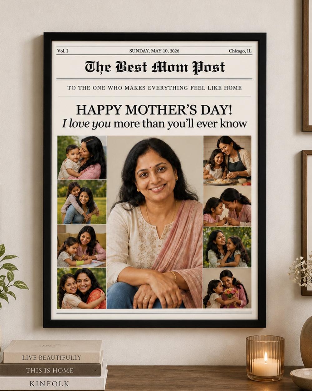 Mom Newspaper Personalized Frame