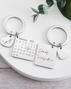 Calendar Heart Personalized Keychian