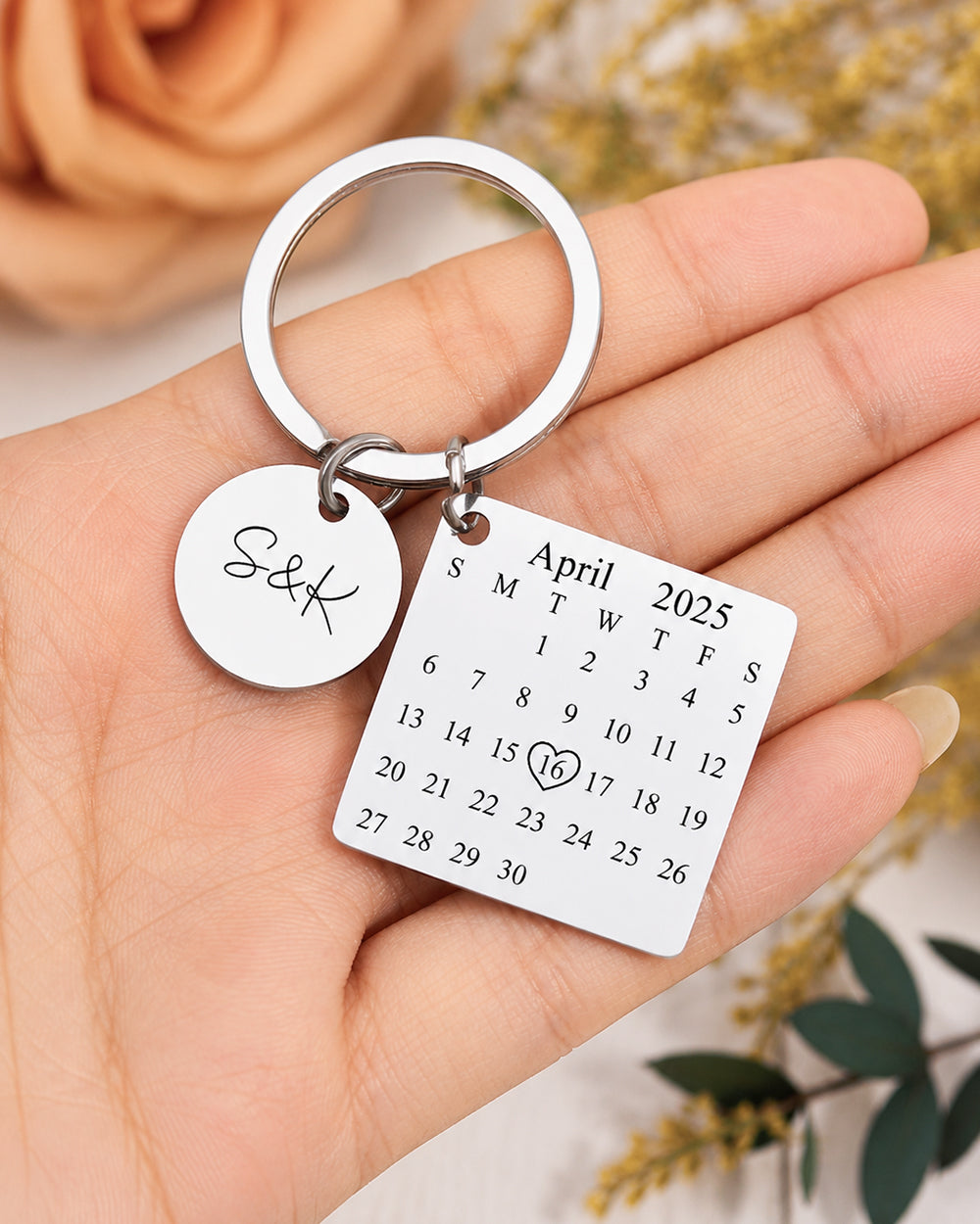 Calendar Round Personalized Keychian