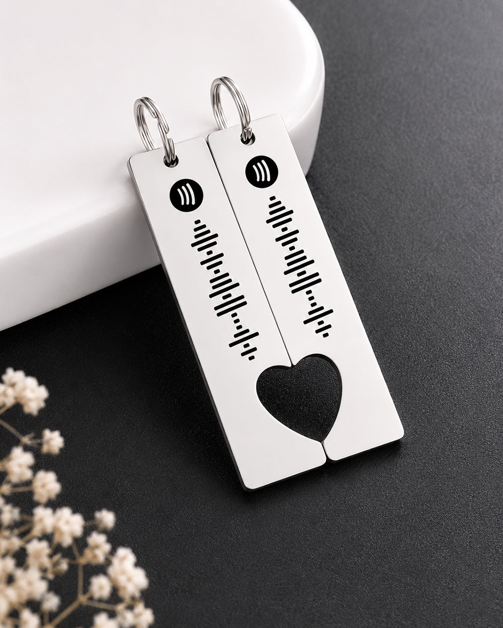 Personalized Couple Spotify Code Keychain