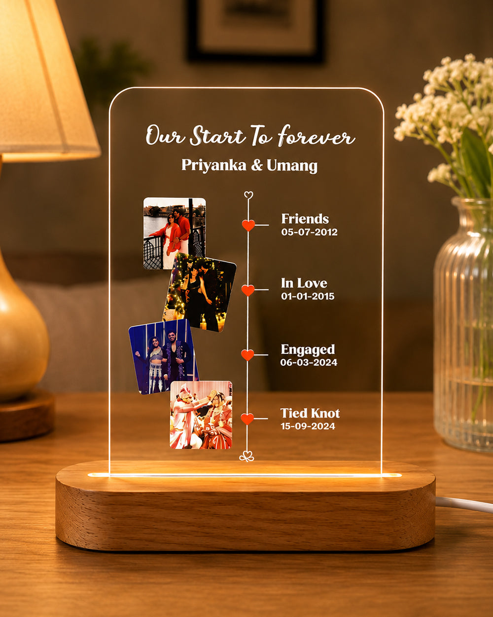 Personalized Love Story Led Lamp
