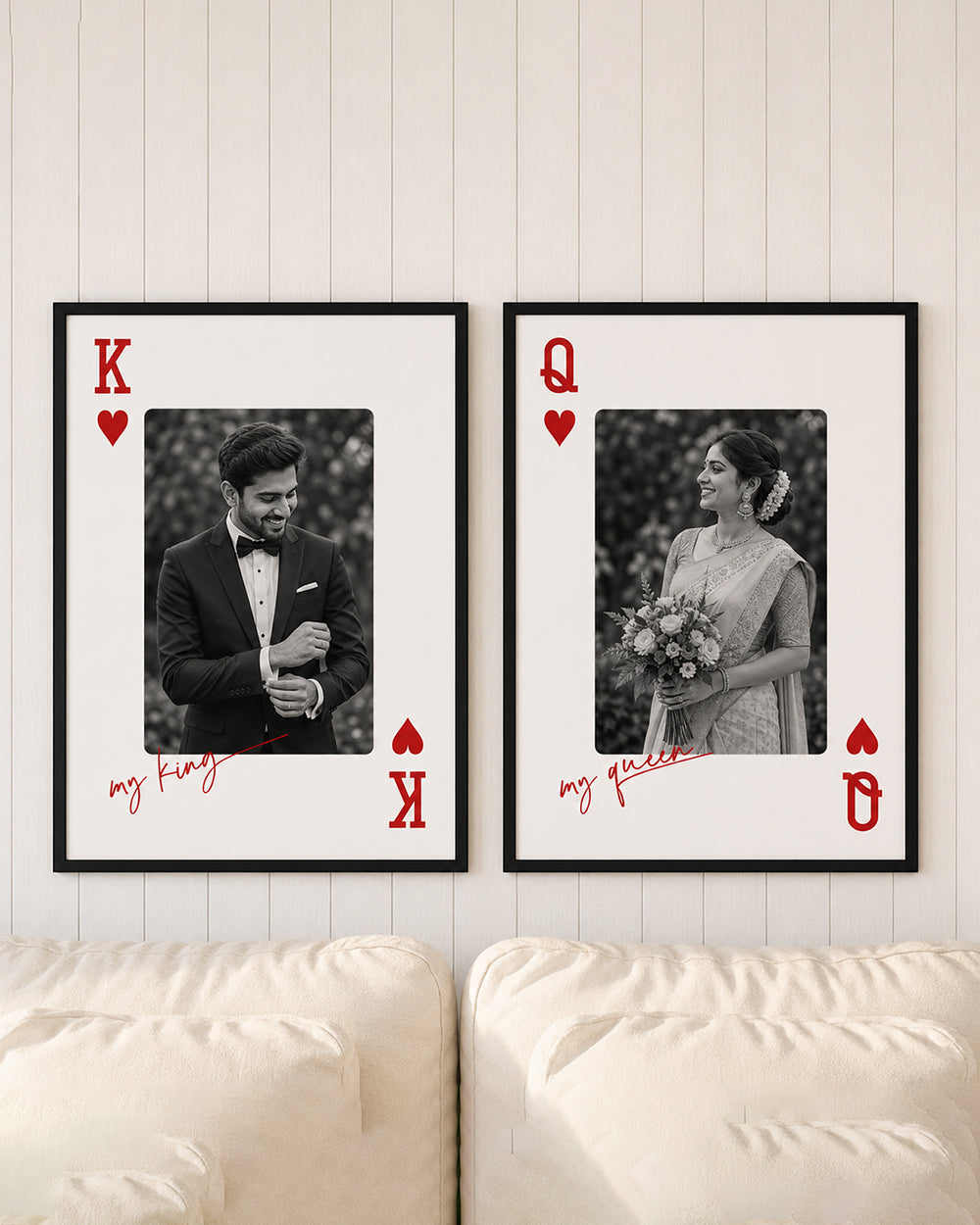 King Queen Card Couple Personalized Frame