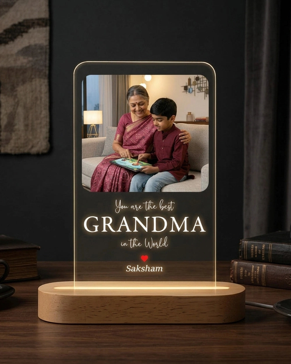"You Are The Best Grandma" Personalized Acrylic Plaque Lamp
