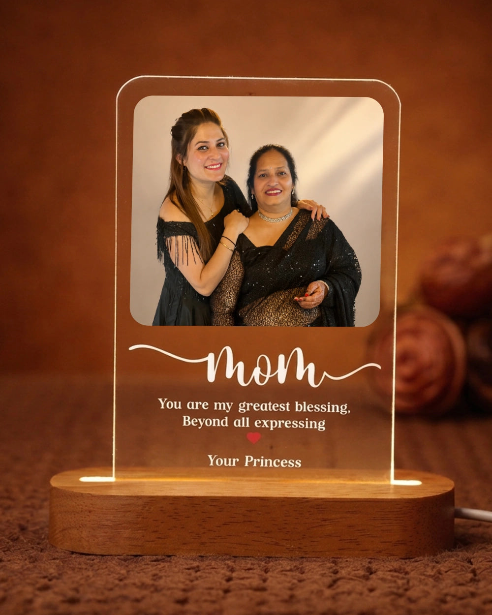 "Mom" Personalized Acrylic Plaque Lamp