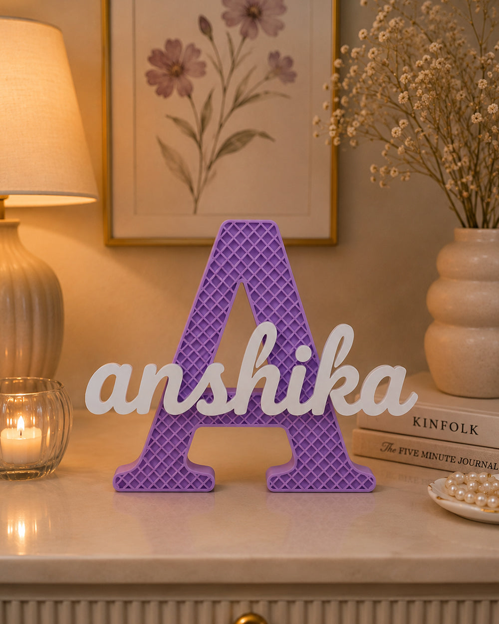 Personalized Textured Initial Letter Name Standee
