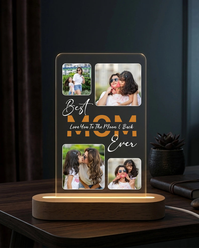 "Best Mom Ever" Personalized Acrylic Plaque Lamp