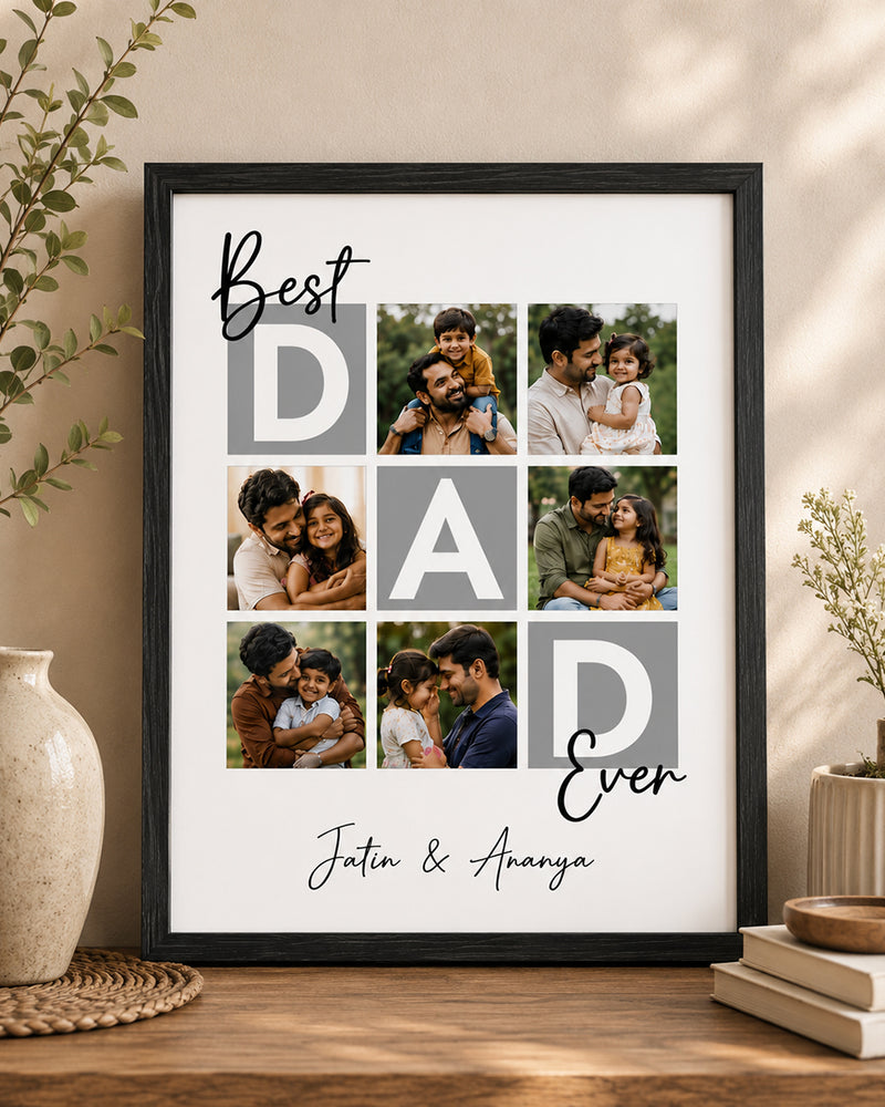 Personalized Best Dad Ever Photo Frame