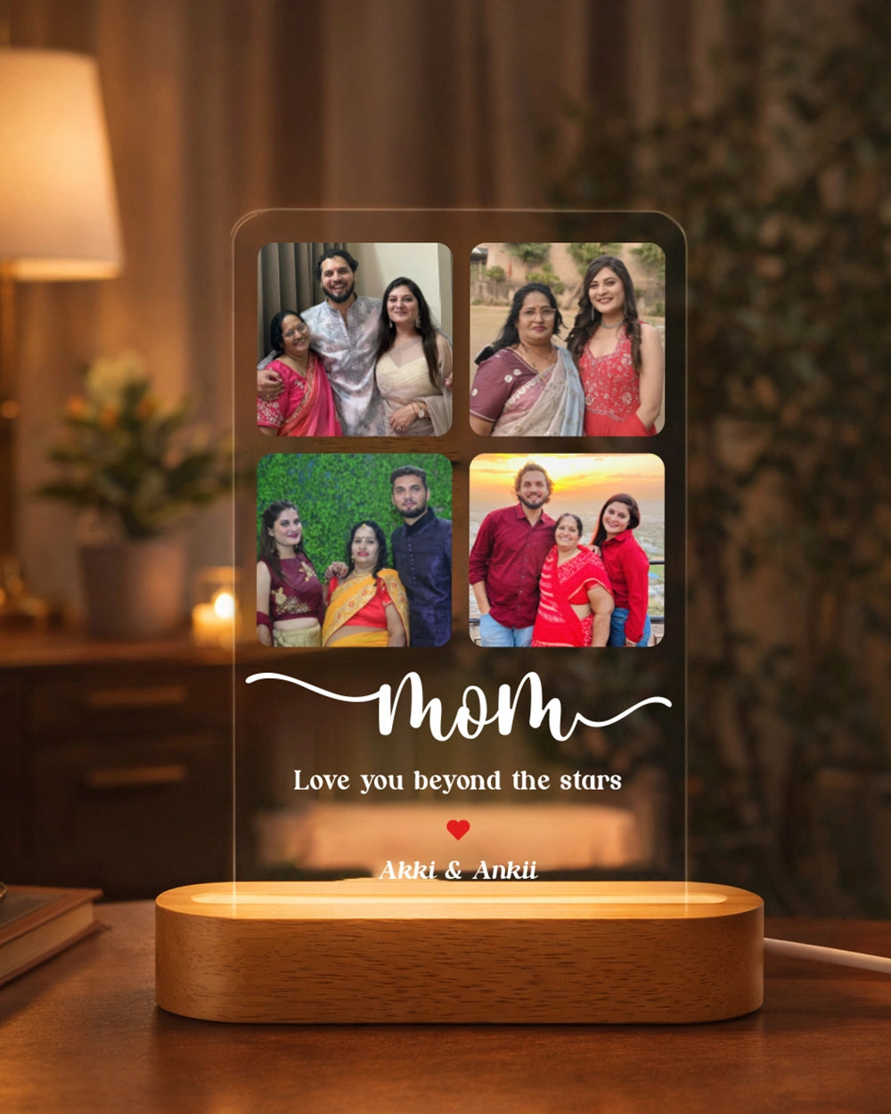 "Mom" Personalized Acrylic Plaque Lamp