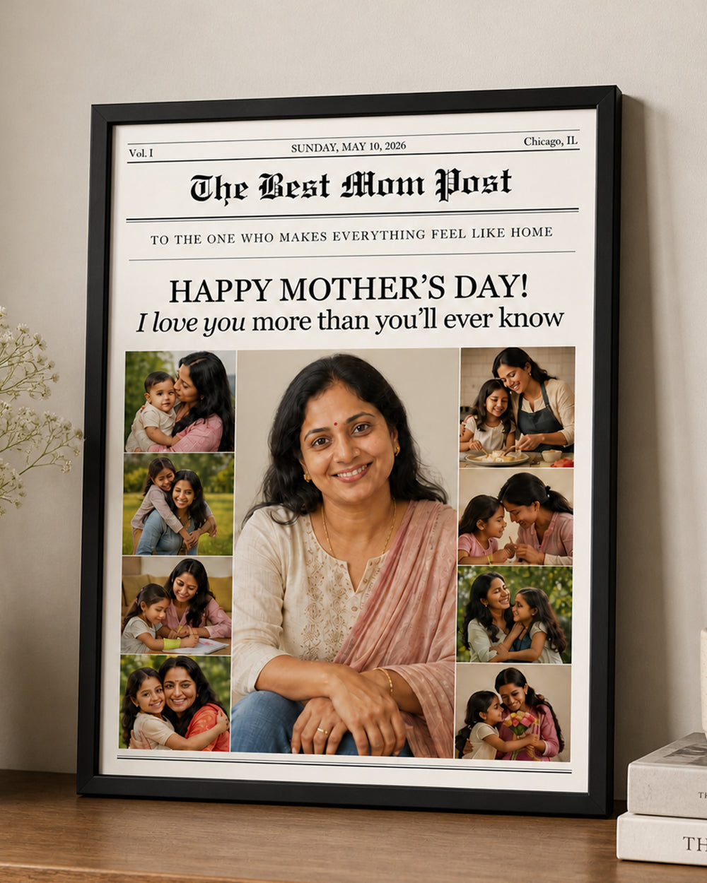 Mom Newspaper Personalized Frame