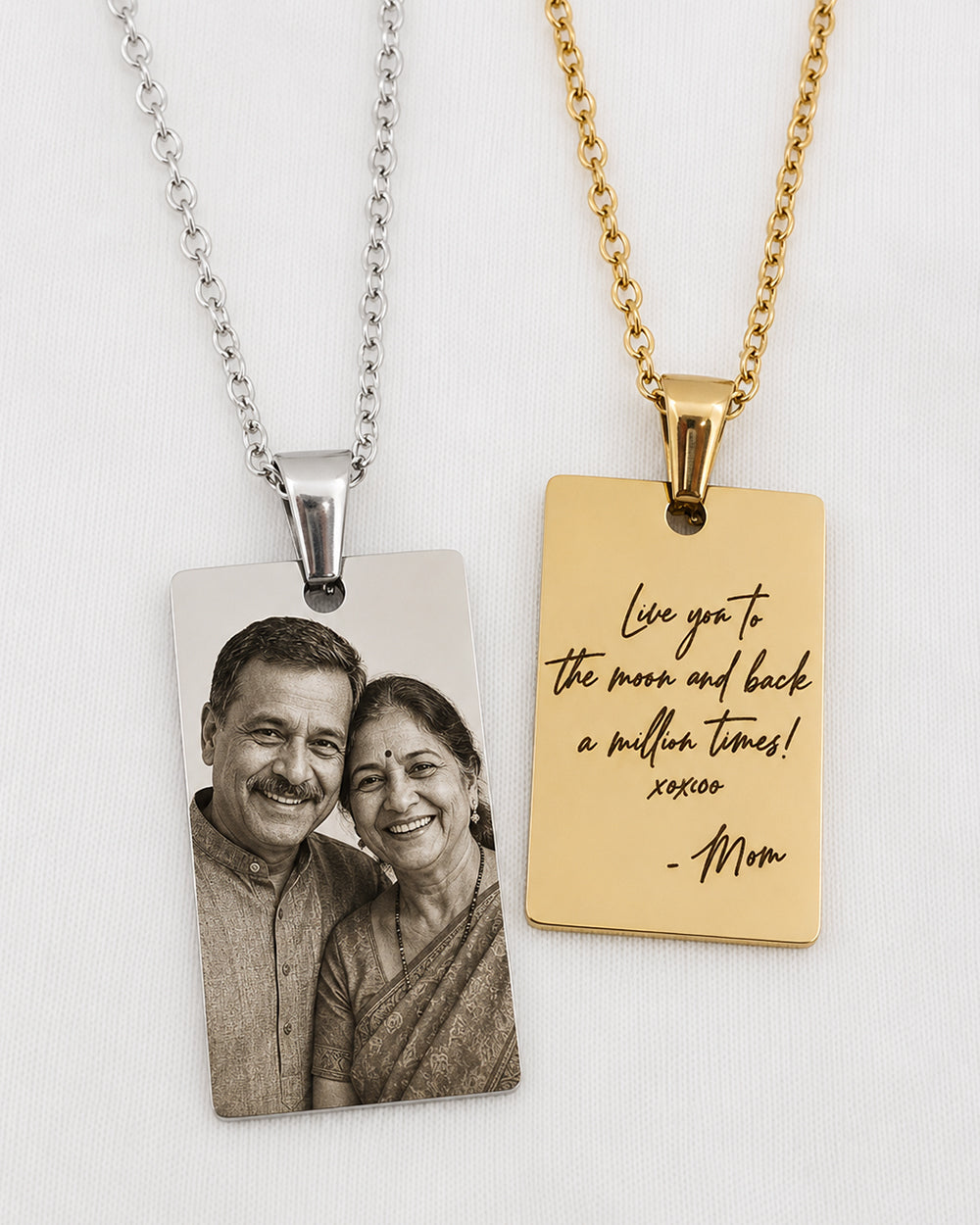 Personalised Photo & Text Bar Necklace