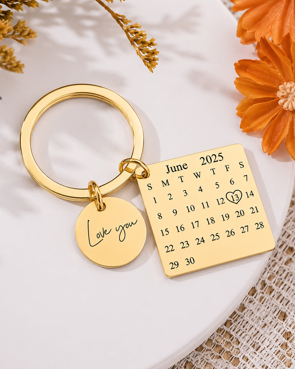 Calendar Round Personalized Keychian