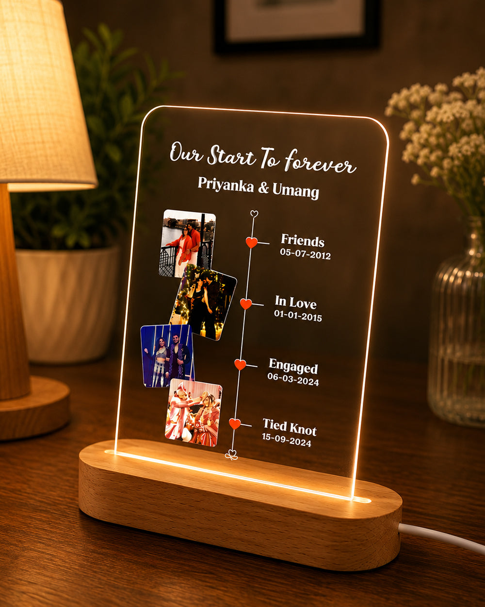 Personalized Love Story Led Lamp