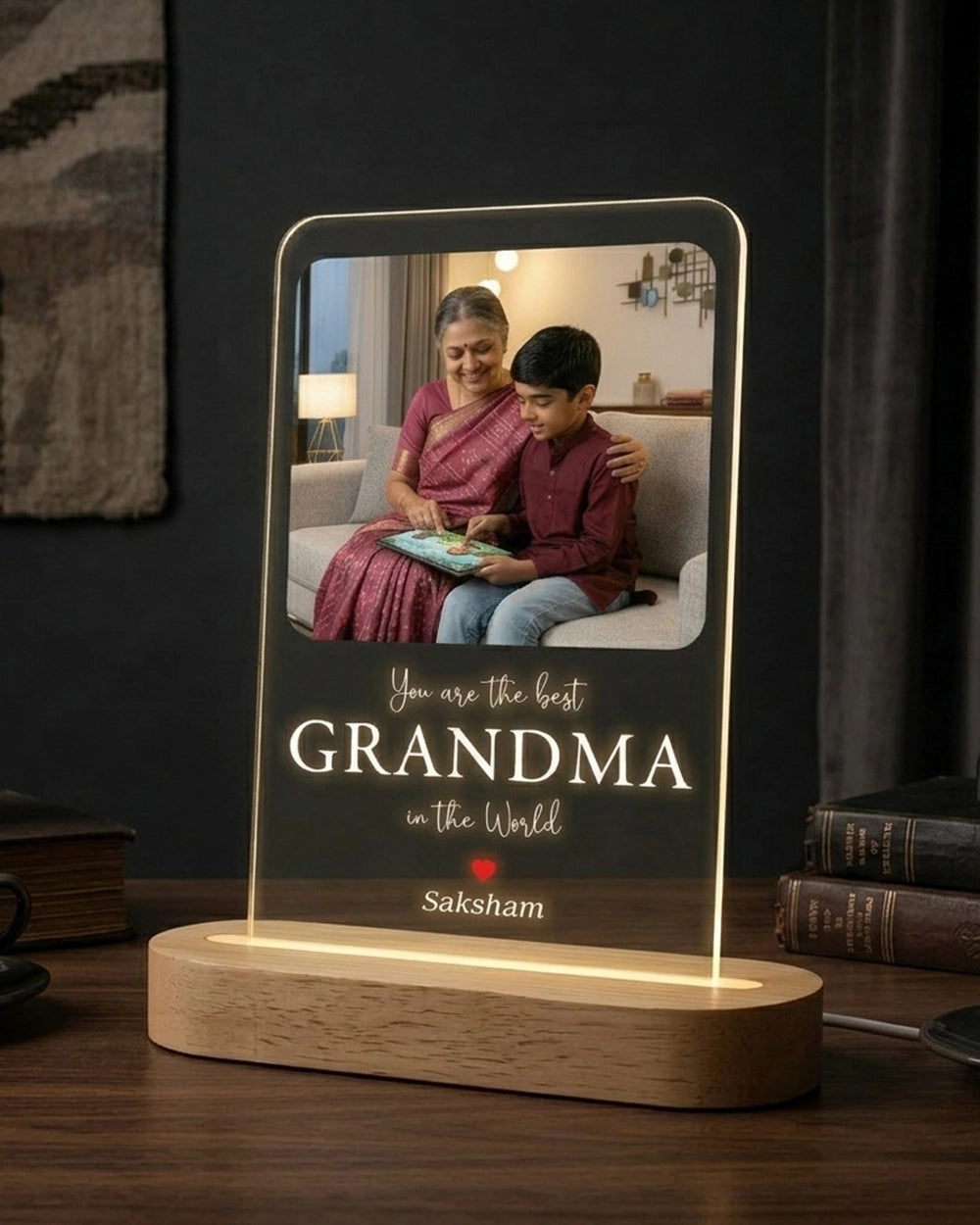 "You Are The Best Grandma" Personalized Acrylic Plaque Lamp