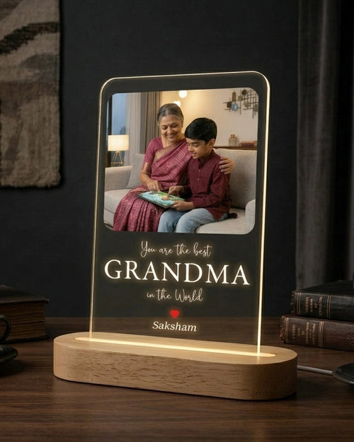 "You Are The Best Grandma" Personalized Acrylic Plaque Lamp