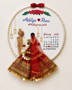 Personalized Couple Wedding Calendar Hoop