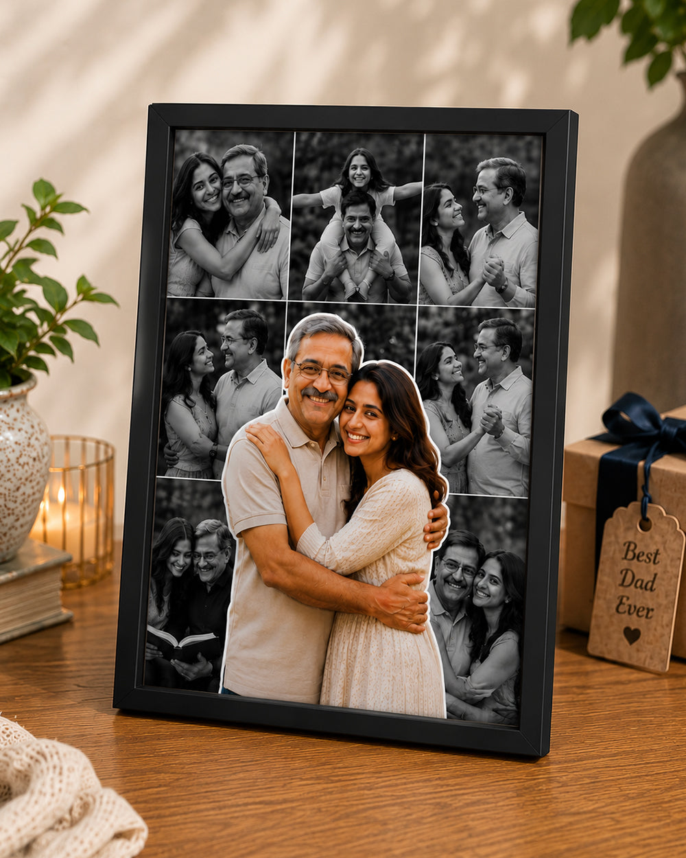 Personalized Father's Day Photo Collage  and Cutout Frame