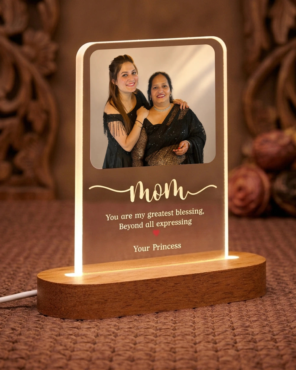 "Mom" Personalized Acrylic Plaque Lamp