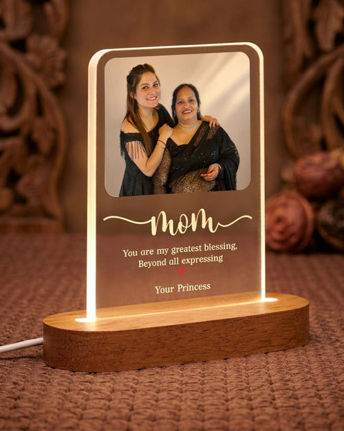 "Mom" Personalized Acrylic Plaque Lamp