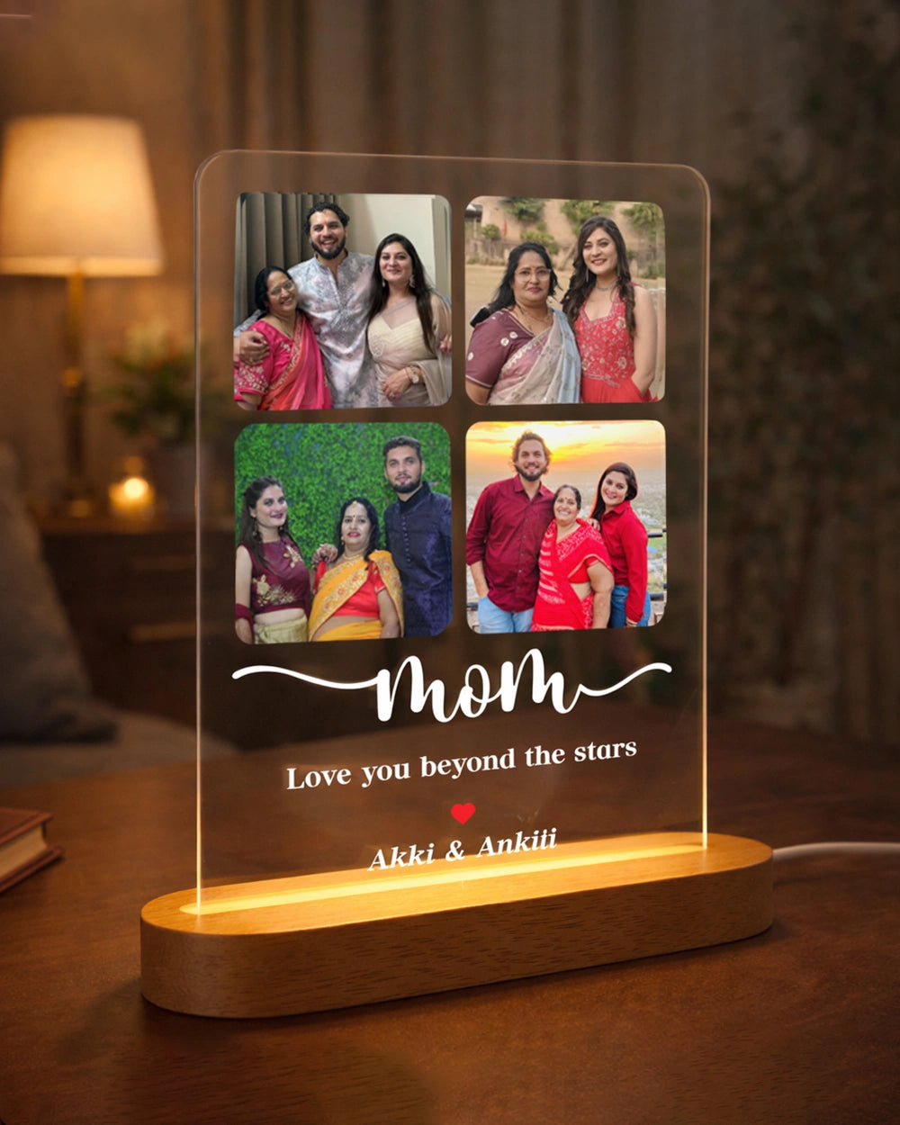 "Mom" Personalized Acrylic Plaque Lamp