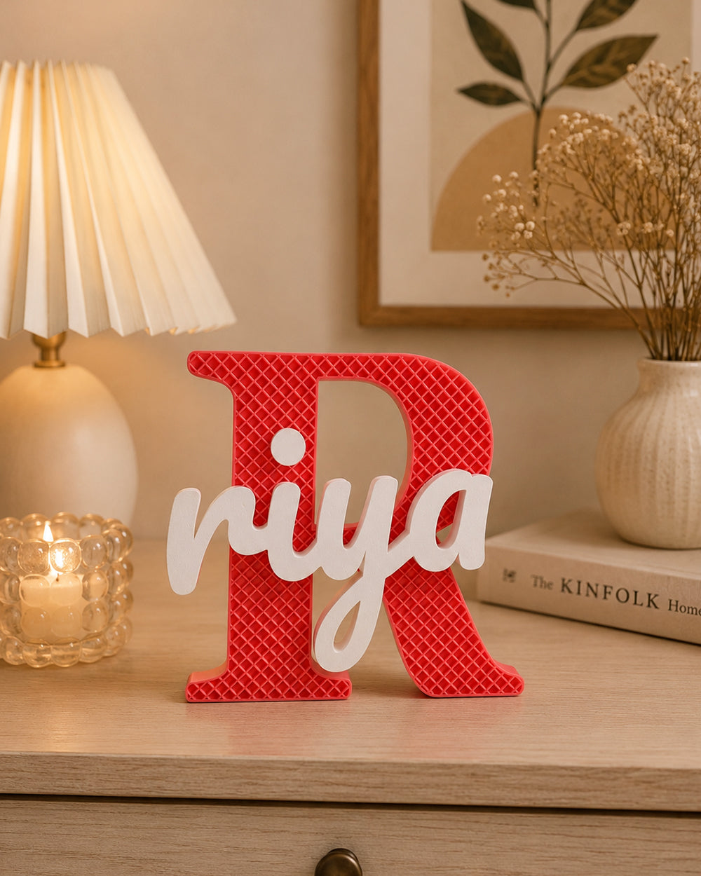 Personalized Textured Initial Letter Name Standee