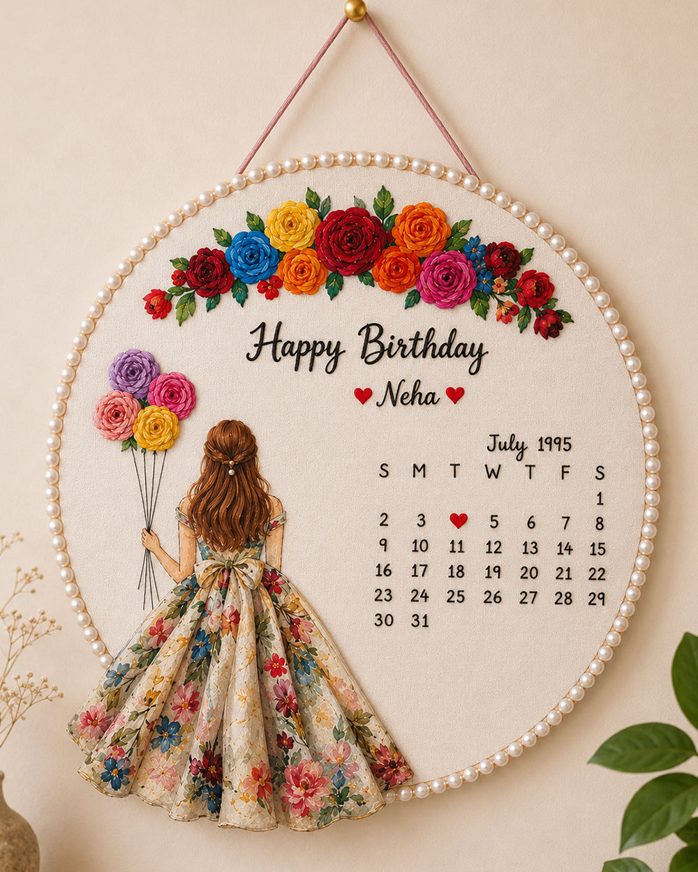 Personalized Birthday Calendar Hoop