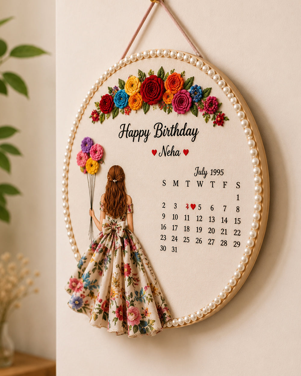 Personalized Birthday Calendar Hoop