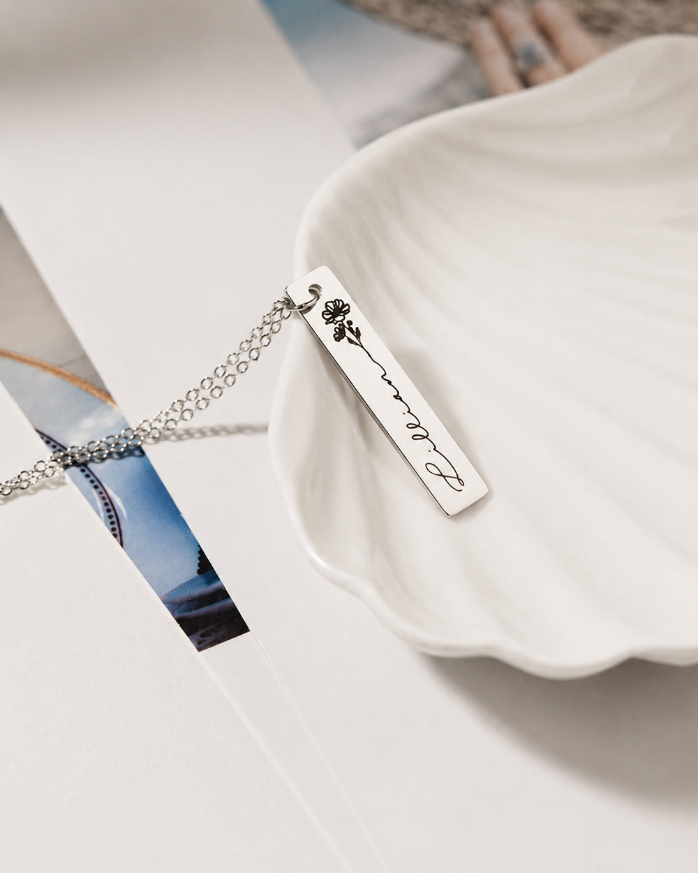 Personalised Birth Flower Necklace Bar