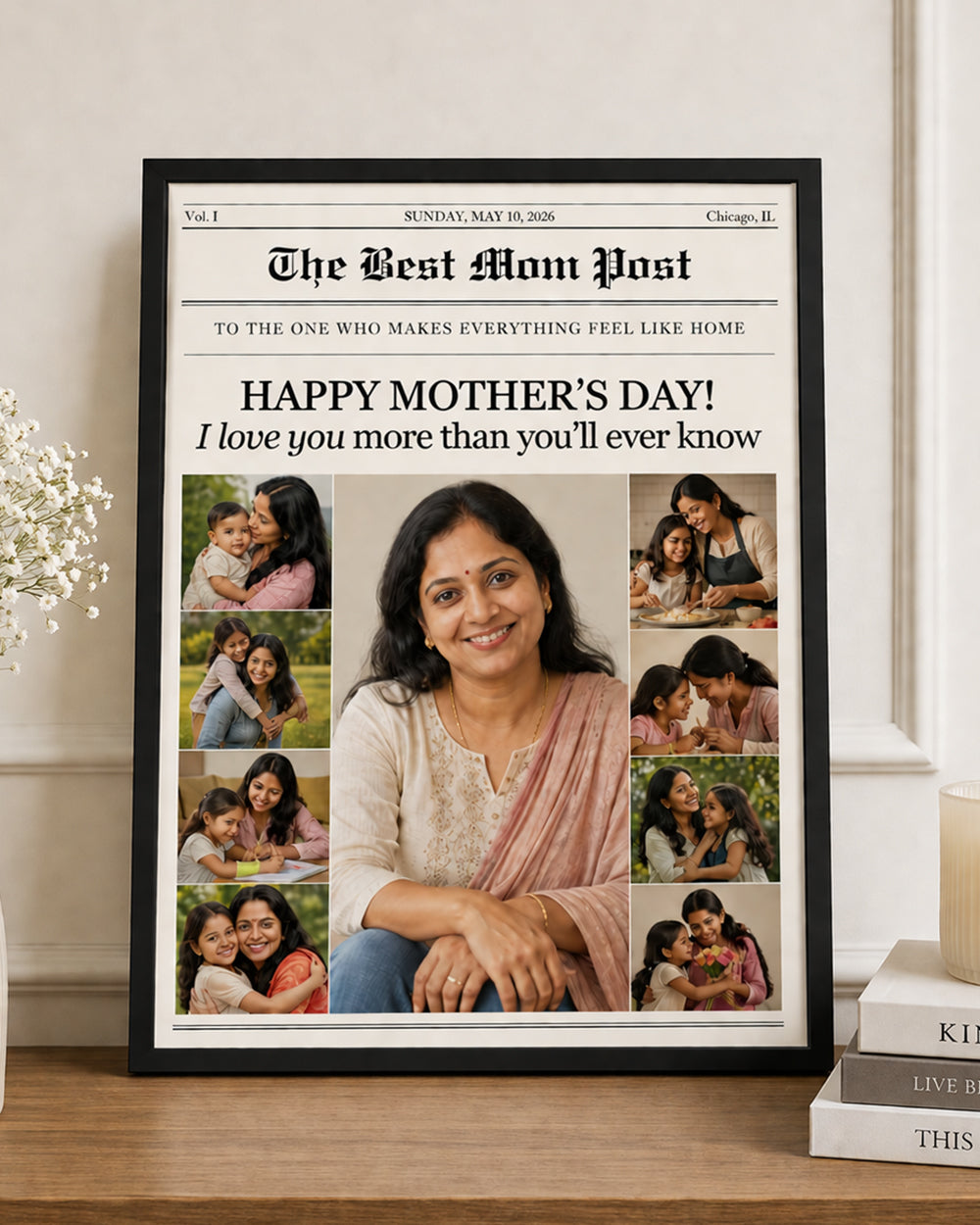 Mom Newspaper Personalized Frame