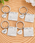 Calendar Heart Personalized Keychian