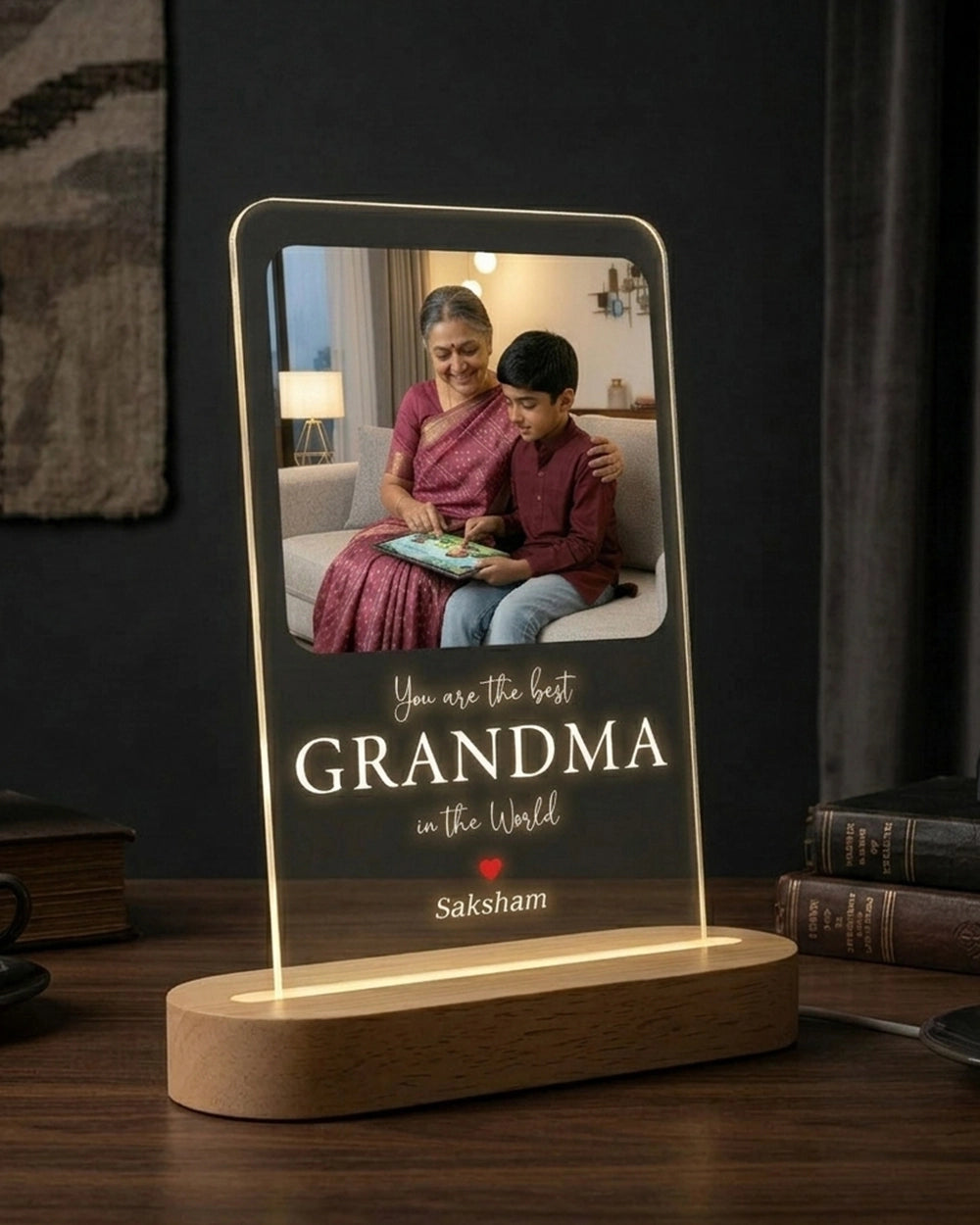 "You Are The Best Grandma" Personalized Acrylic Plaque Lamp