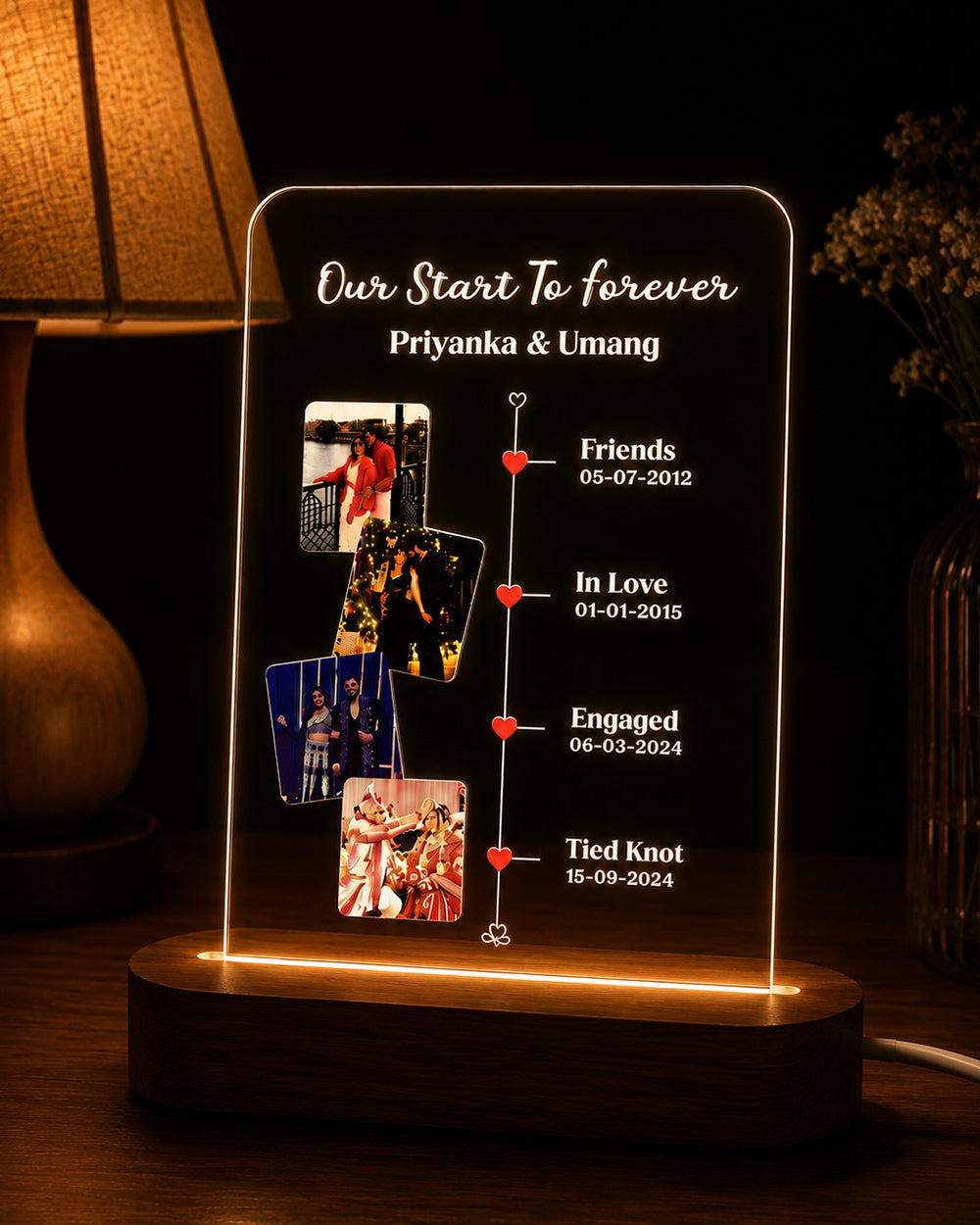 Personalized Love Story Led Lamp
