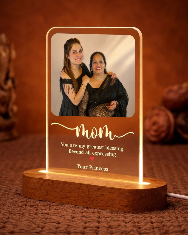 "Mom" Personalized Acrylic Plaque Lamp