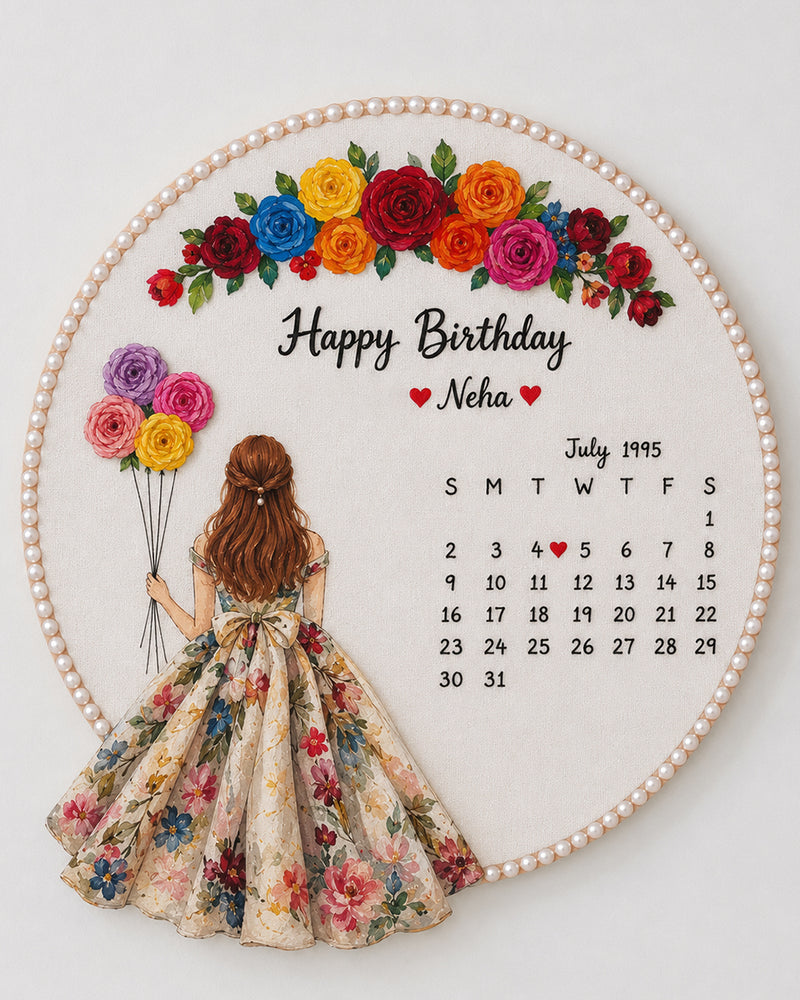 Personalized Birthday Calendar Hoop