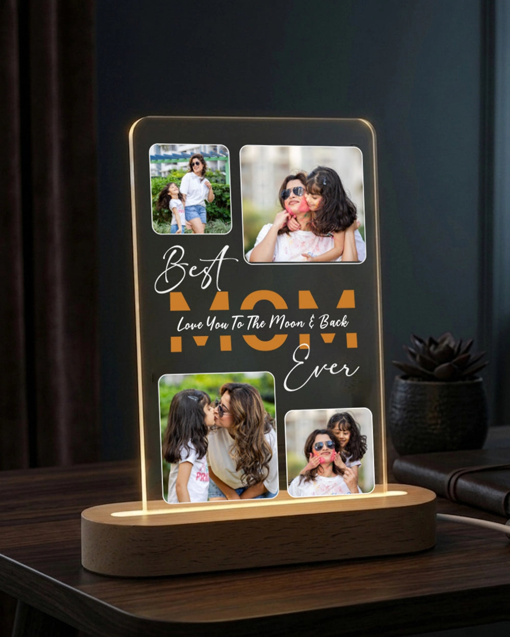 "Best Mom Ever" Personalized Acrylic Plaque Lamp