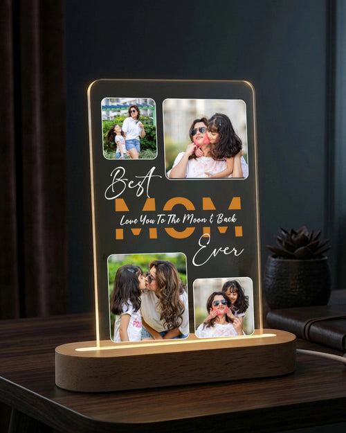 "Best Mom Ever" Personalized Acrylic Plaque Lamp