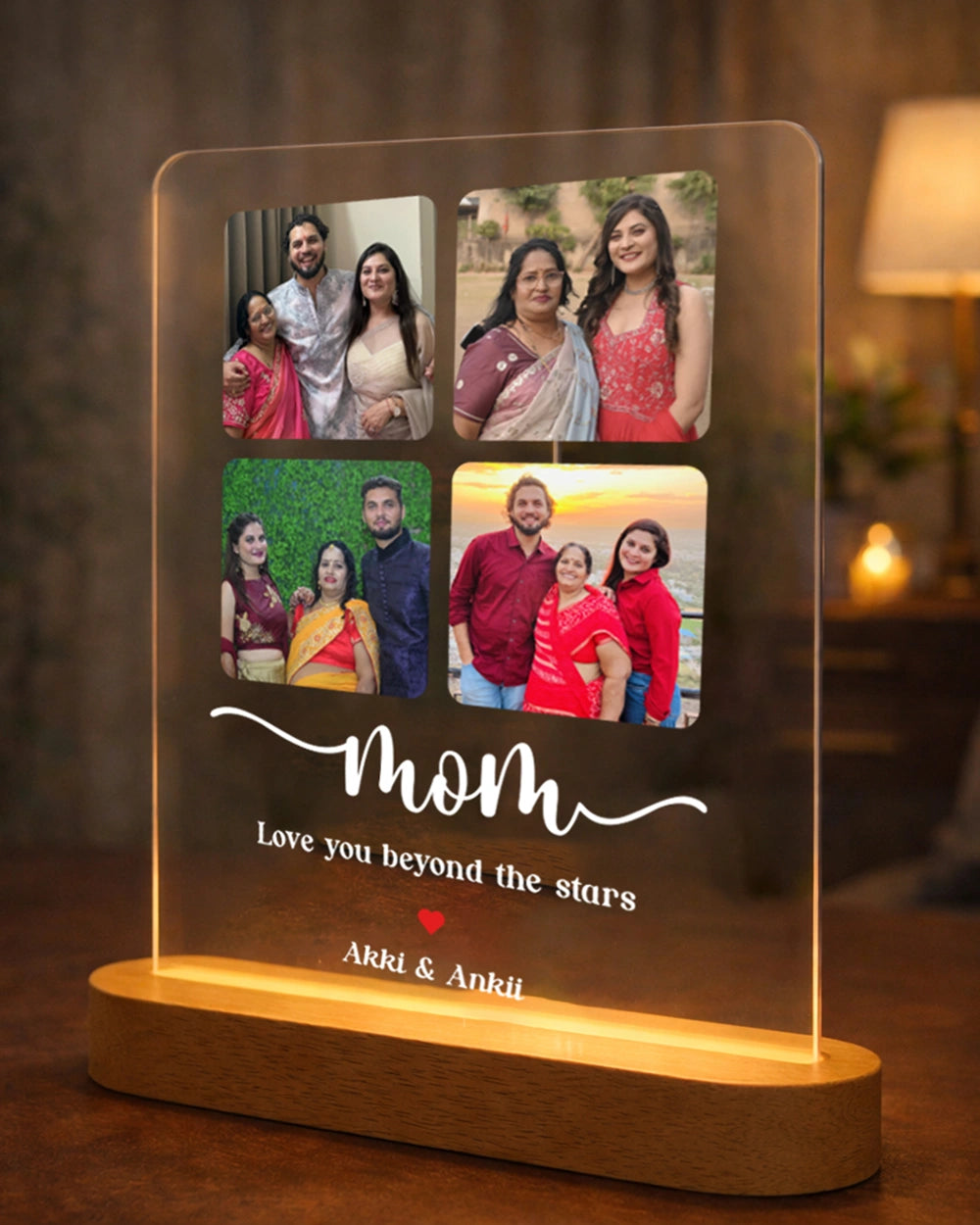 "Mom" Personalized Acrylic Plaque Lamp