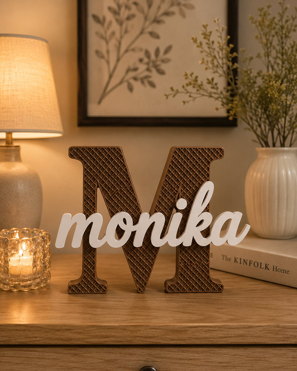 Personalized Textured Initial Letter Name Standee