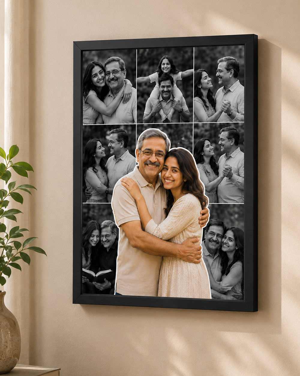 Personalized Father's Day Photo Collage  and Cutout Frame