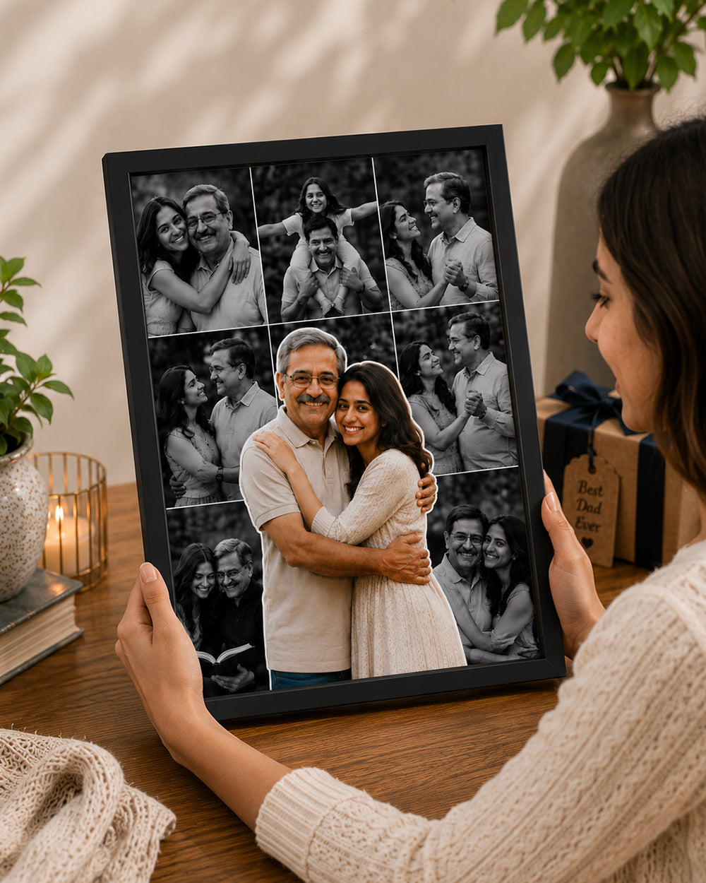 Personalized Father's Day Photo Collage  and Cutout Frame