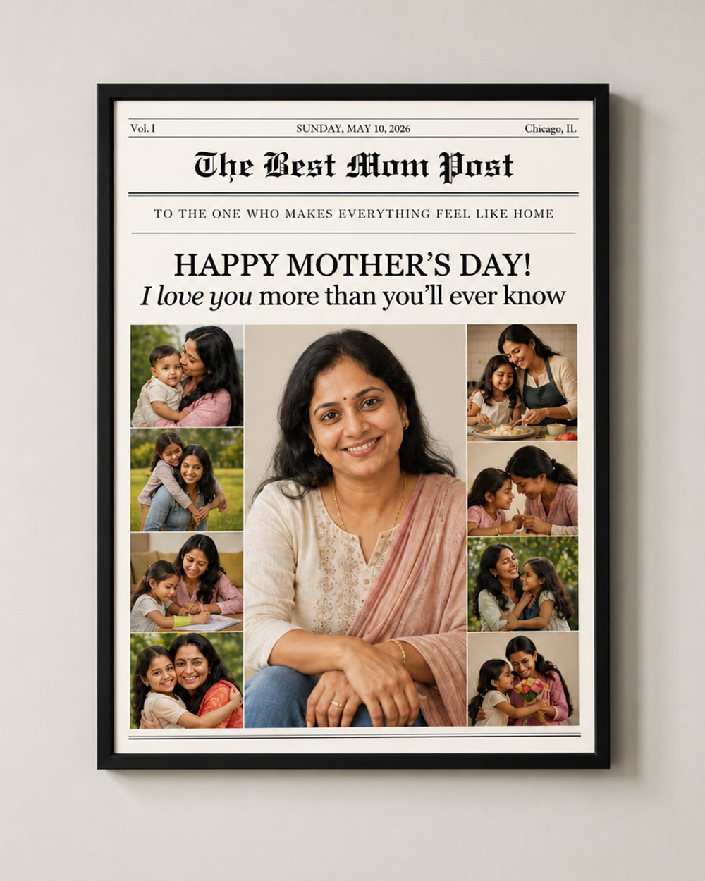 Mom Newspaper Personalized Frame