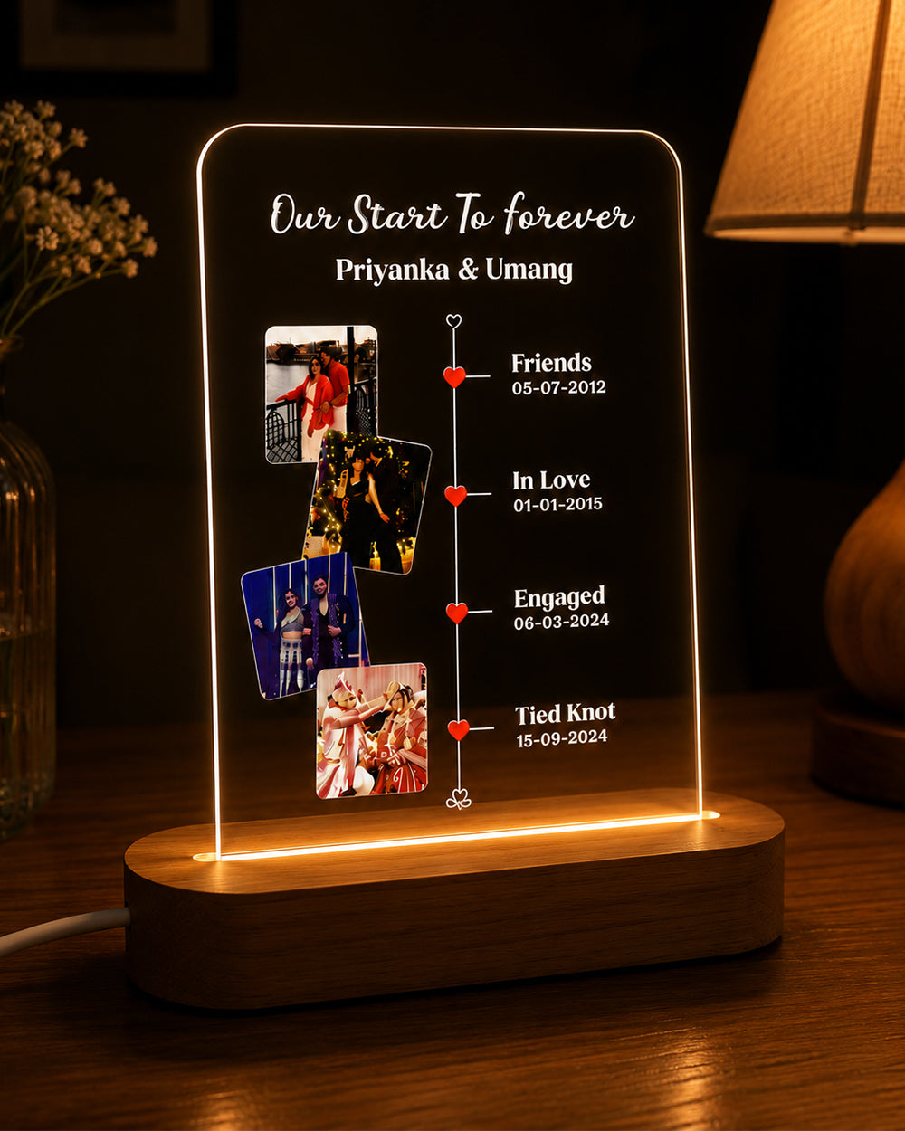 Personalized Love Story Led Lamp
