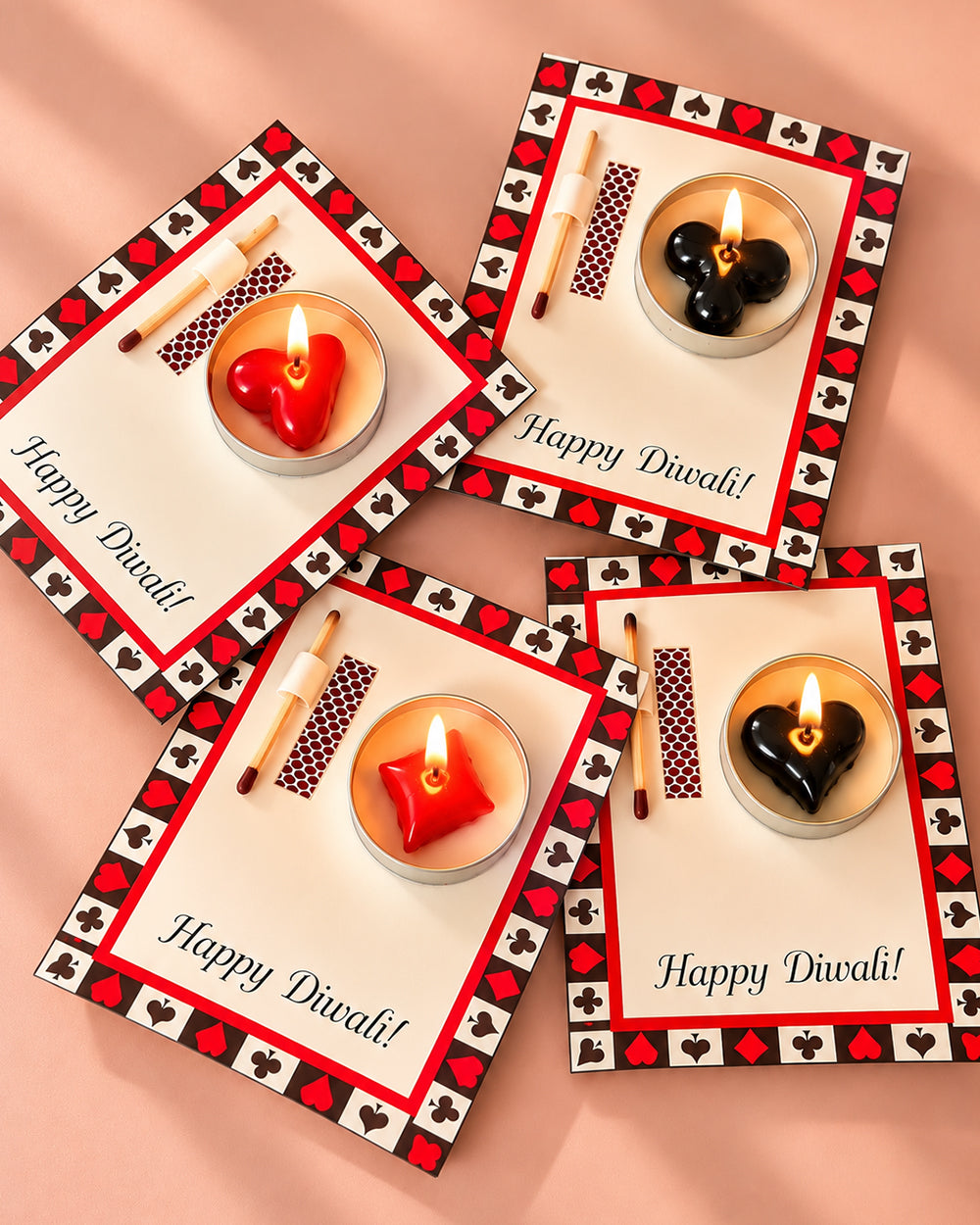 Poker Suit Diwali Candle Cards