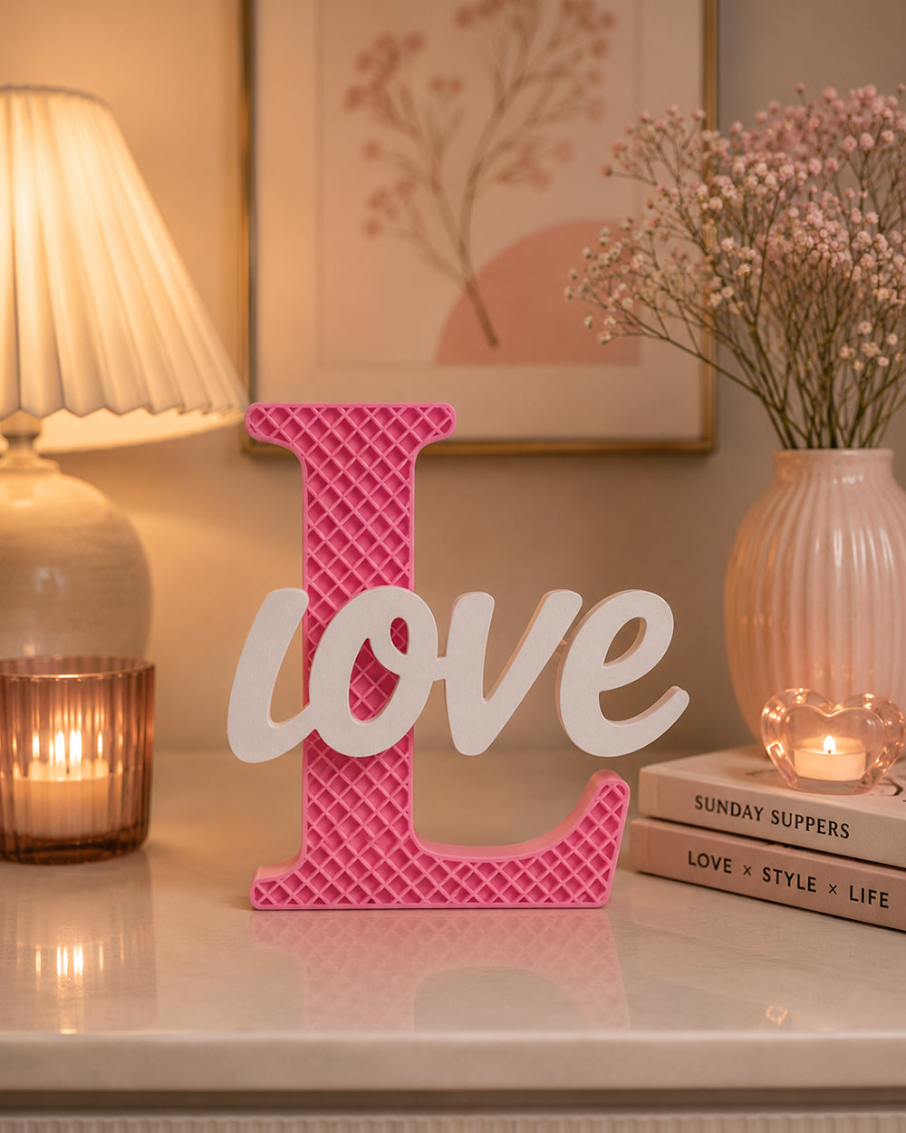 Personalized Textured Initial Letter Name Standee
