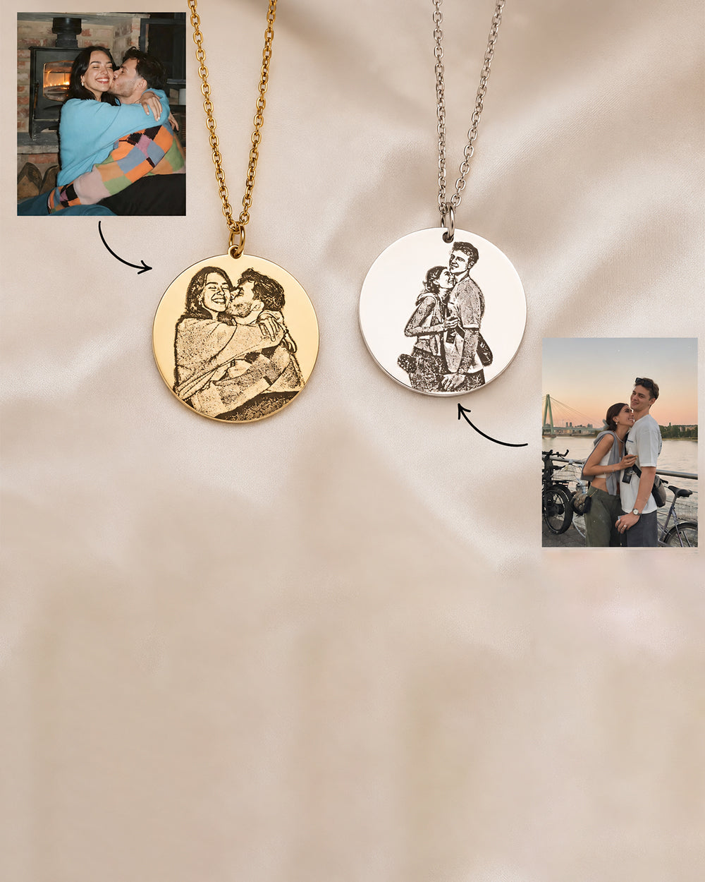 Personalized Round Photo Necklace