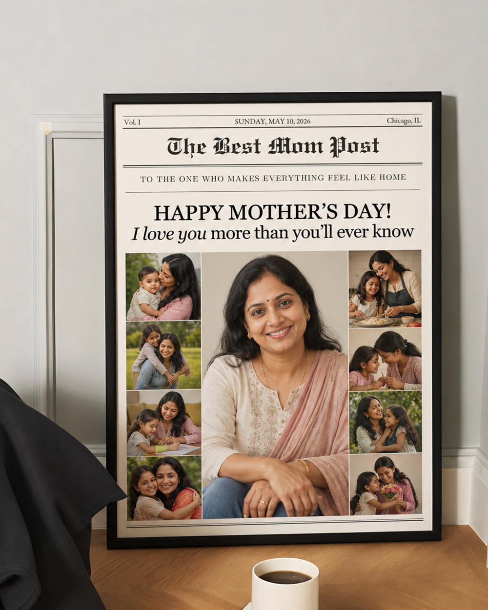 Mom Newspaper Personalized Frame