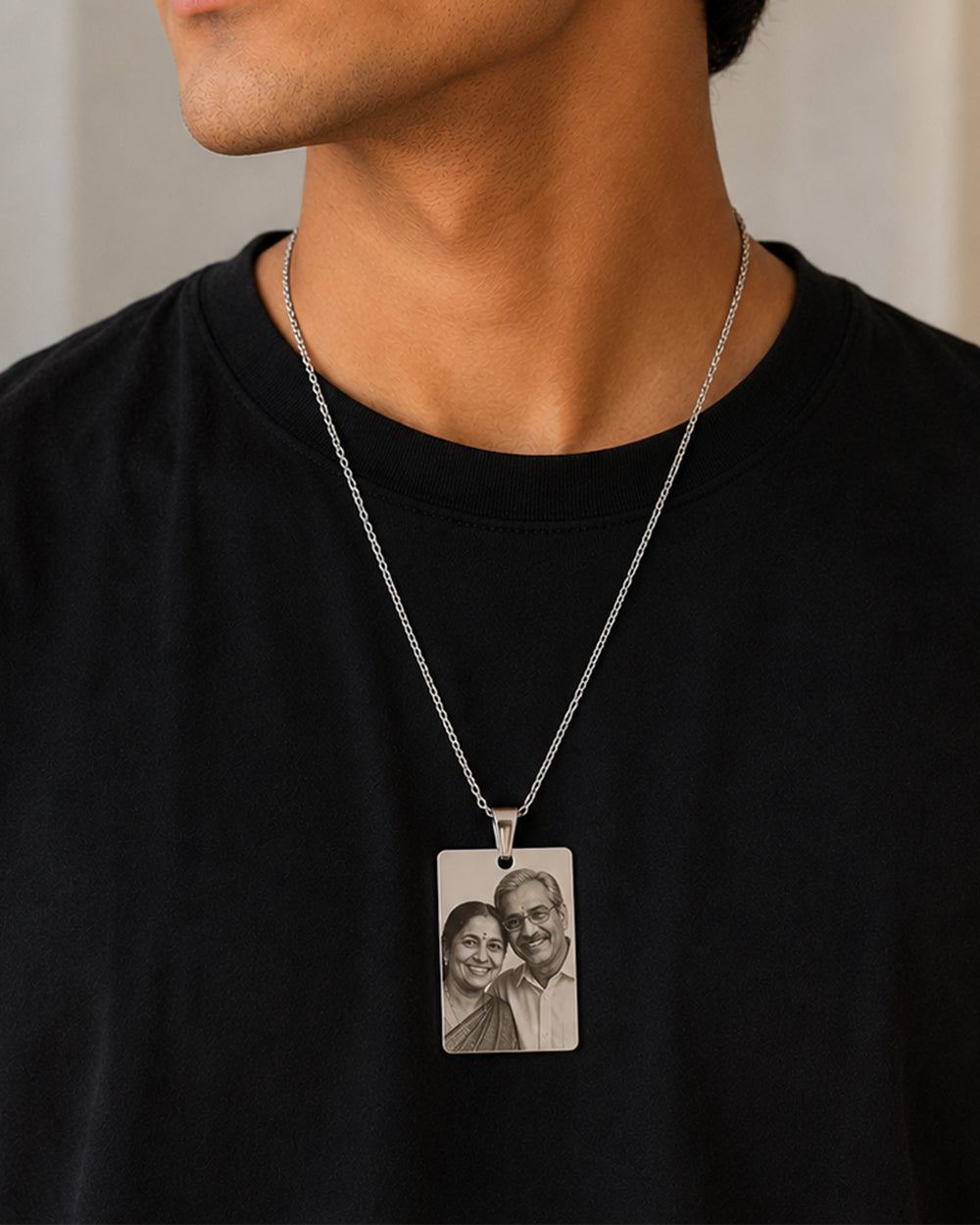 Personalised Photo & Text Bar Necklace