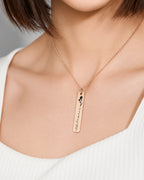 Personalised Birth Flower Necklace Bar