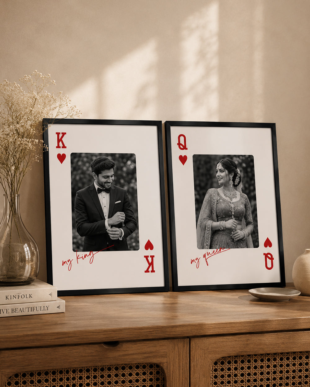 King Queen Card Couple Personalized Frame