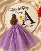 Happy Birthday Name Initial Hoop